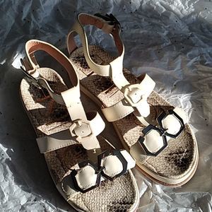 Louise et Cie Cream and Black Sandals